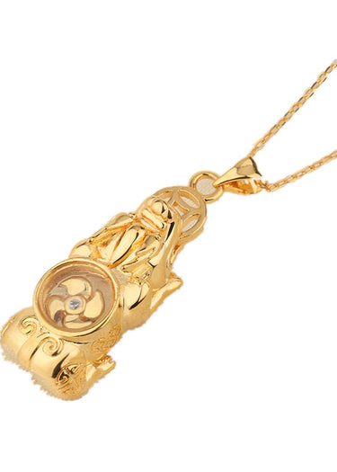 Lucky Rotating Windmill Gold Pixiu Necklace-Your Soul Place